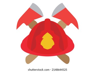 Firefighter Helmet Ax Icon Stock Vector (Royalty Free) 2148644525 ...