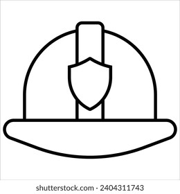 Firefighter Helmet, Emergency web icon in line style