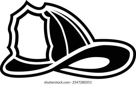 Firefighter helmet, fire rescue decal vector graphic illustration.