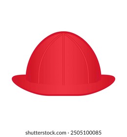 Firefighter Helmet. Fireman Hat. Vector Illustration Isolated on White Background. 