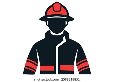 firefighter in a helmet	a fireman silhouette