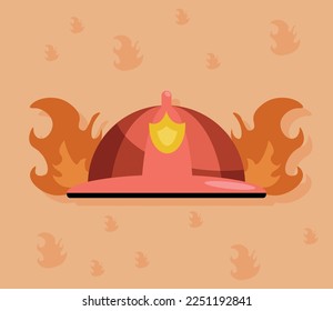 firefighter helmet with flames icon