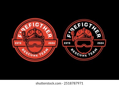 firefighter helmet, head protector, fireman hat, safety helmet, headgear retro vintage logo vector design collection set for firefighter, rescuer worker, adventure and survivor