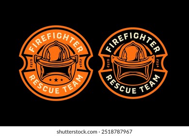 firefighter helmet, headgear, fireman hat, safety helmet, head protector retro vintage logo vector design collection set for firefighter, rescuer worker, adventure and survivor