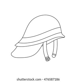 Firefighter Helmet icon black. Single silhouette fire equipment icon from the big fire Department line.