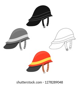 Firefighter Helmet icon cartoon. Single silhouette fire equipment icon from the big fire Department cartoon.