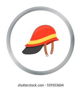 Firefighter Helmet icon cartoon. Single silhouette fire equipment icon from the big fire Department cartoon.