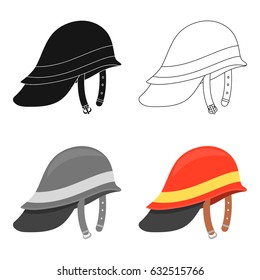 Firefighter Helmet icon cartoon. Single silhouette fire equipment icon from the big fire Department cartoon.