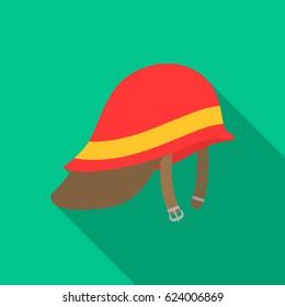 Firefighter Helmet icon flat.  