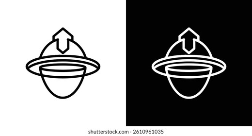 Firefighter helmet icon Vector isolated outline drawing.