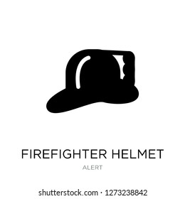 firefighter helmet icon vector on white background, firefighter helmet trendy filled icons from Alert collection, firefighter helmet simple element illustration
