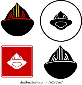 firefighter helmet illustration sign and symbol