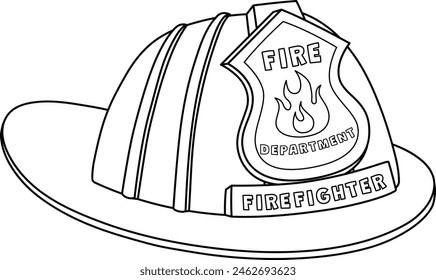 Feuerwehrhelm Isolated Coloring Seite für Kinder