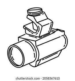 Firefighter Helmet Lamp Streamlight Part of Firefighter Accessories and Equipment Device Hand Drawn Icon Set Vector.