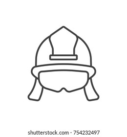 Firefighter helmet line icon.