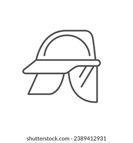 Firefighter helmet line outline icon