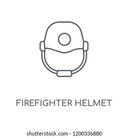 Firefighter helmet linear icon. Firefighter helmet concept stroke symbol design. Thin graphic elements vector illustration, outline pattern on a white background, eps 10.