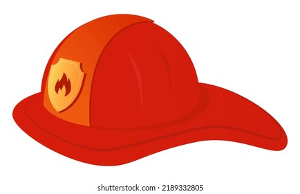 Casco para bomberos - diseño plano moderno estilo imagen aislada. Ilustración minuciosa de un uniforme para proteger la cabeza y la cara. Héroe, rescatista, símbolo, emergencia, idea de protección contra incendios