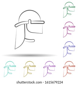 Firefighter, helmet in multi color style icon. Simple thin line, outline vector of firefighter icons for ui and ux, website or mobile application