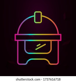 Icono de casco de bombero nolan Línea delgada simple, contorno vector iconos de bombero para ui y ux, sitio web o aplicación móvil
