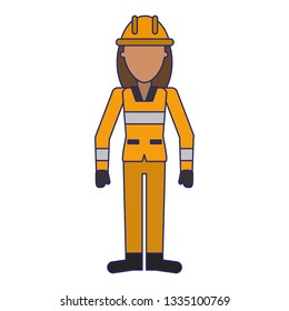 Firefighter with helmet professional worker avatar