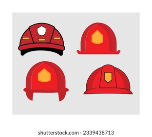 Feuerwehrhelm-Set Design Vektor und EPS Datei.