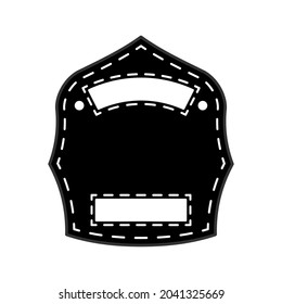 Feuerwehrhelm-Schild Silhouette Symbol. Clip-Art-Bild einzeln auf weißem Hintergrund