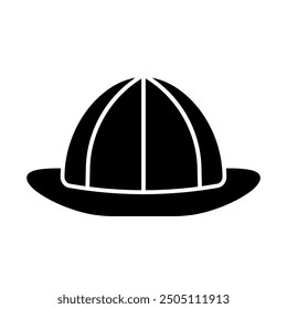 Firefighter Helmet Sign Symbol. Fireman Hat. Vector Illustration Isolated on White Background. 