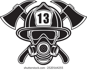 Firefighter helmet silhouette vector file