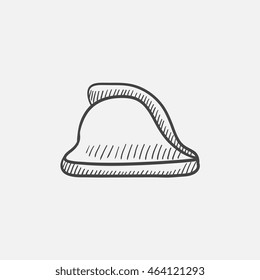 Icono de esbozo de casco para bomberos para web, móviles e infografías. Icono aislado del vector dibujado a mano.