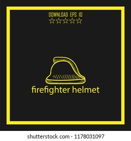 firefighter helmet sketch vector icon