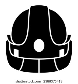 Firefighter Helmet solid icon, Safety engineering concept, Protective helmet sign on white background, Fireman helmet icon in glyph style for mobile concept and web design. Vector graphics