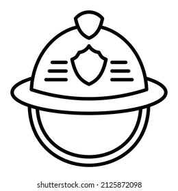 Icono del vector del casco de bomberos. Se puede usar para imprimir, móviles y aplicaciones web.