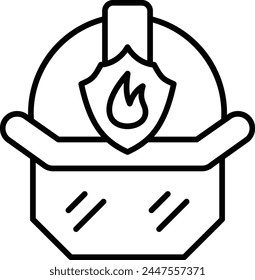 Icono de Vector de casco de bombero. Se puede utilizar para la impresión, aplicaciones móviles y de Web.