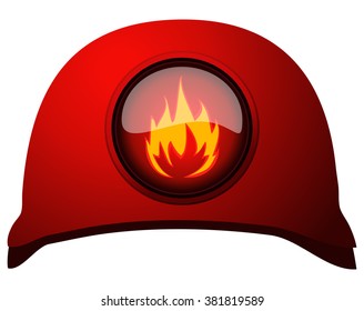 Firefighter Helmet, Vector Illustration. 