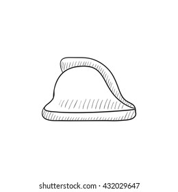 Feuerwehrhelm, Vektorgrafik-Symbol einzeln auf dem Hintergrund. Handgezeichneter Feuerwehrhelm-Symbol. Feuerwehrhelm-Skizze für Infografik, Website oder App.