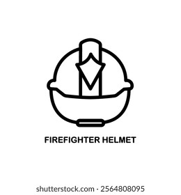 firefighter helmet wildfire disaster line icon vector. firefighter helmet wildfire disaster sign. isolated contour symbol black illustration