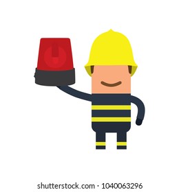 Firefighter holding a siren, vector illustration design. Firefighting collection.