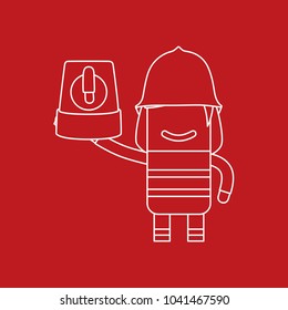 Firefighter holding a siren, vector illustration design. Firefighting collection.