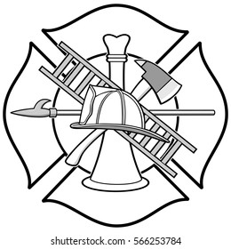 Firefighter Honor Badge Illustration