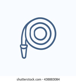 Feuerwehrschlauch, Vektorgrafik Symbol einzeln auf Hintergrund. Handgezeichnete Feuerwehrschlauch-Ikone. Feuerwehrleute, deren Skizze für Infografik, Website oder App steht.