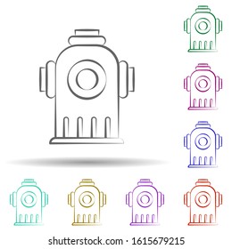 Firefighter, hydrant in multi color style icon. Simple thin line, outline vector of firefighter icons for ui and ux, website or mobile application