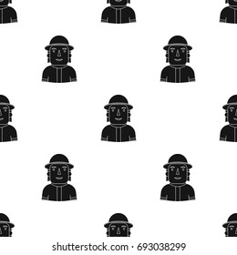 Firefighter icon in black style isolated on white background. People of different profession symbol stock vector illustration.
