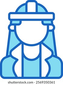 Firefighter Icon Blue Vector Illustration