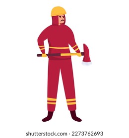 Firefighter icon cartoon vector. Rescue man. Helmet protection