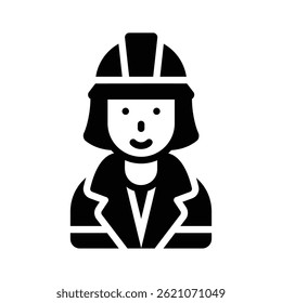 Firefighter icon is creatively designs in glyph style