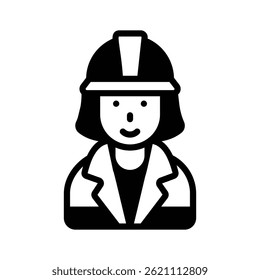 Firefighter icon is creatively designs in glyph style