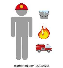 firefighter icon design, vector illustration eps10 graphic 