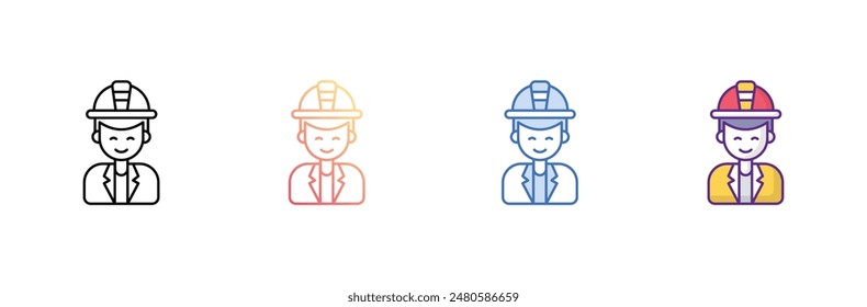 Firefighter icon design with white background stock illustration