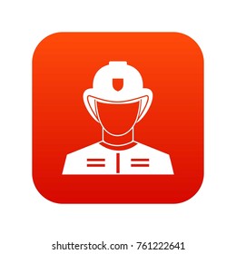 Firefighter icon digital red for any design isolated on white vector illustration